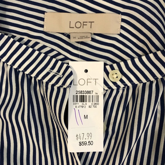 NWT Striped Crossover Back Utility Blouse - Picture 7 of 8